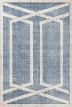 3'3" x 4'11" Polypropelene Teal Area Rug