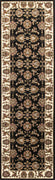 2'2" x 7'11" Runner Polypropelene Black-Ivory Area Rug