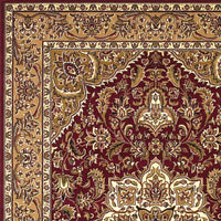 3'3" x 4'11" Polypropelene Red-Beige Area Rug