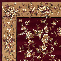 3'3" x 4'11" Polypropelene Red-Beige Area Rug