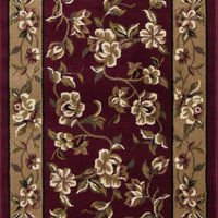 3'3" x 4'11" Polypropelene Red-Beige Area Rug