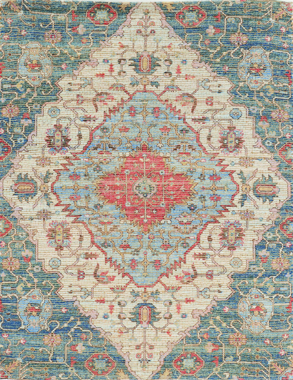 3'3" x 5'3" Jute Blue-Red Area Rug