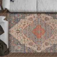 3'3" x 5'3" Jute Blue-Red Area Rug