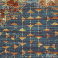3'3" x 4'11" Polypropelene Blue-Coral Area Rug