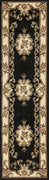 2'2" x 7'11" Runner Polypropelene Black-Ivory Area Rug