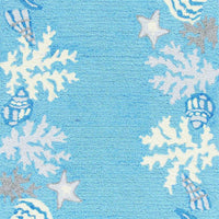 2' x 7'6" Runner Polyester Sea Blue Area Rug