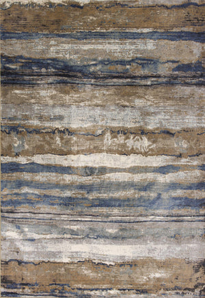 3'3" x 4'7" Viscose Ivory-Blue Area Rug