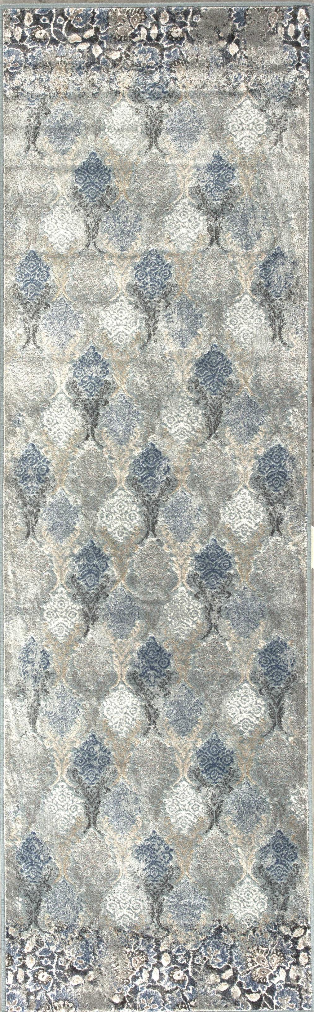 2'2"X 6'11" Runner Viscose Slate Blue Area Rug