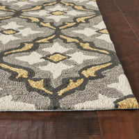 3'3" x 5'3" UV-treated Polypropelene Grey-Gold Area Rug