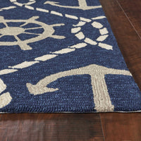 3'3" x 5'3" UV-treated Polypropelene Navy Area Rug