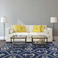 3'3" x 5'3" UV-treated Polypropelene Navy Area Rug