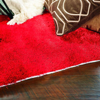 3'3" x 5'3" UV-treated Polyester Red Area Rug