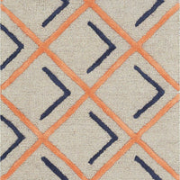 2'3" x 7'6" Runner Wool Tangerine-Indigo Area Rug