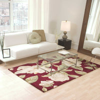 30" x 50" Wool Red Area Rug