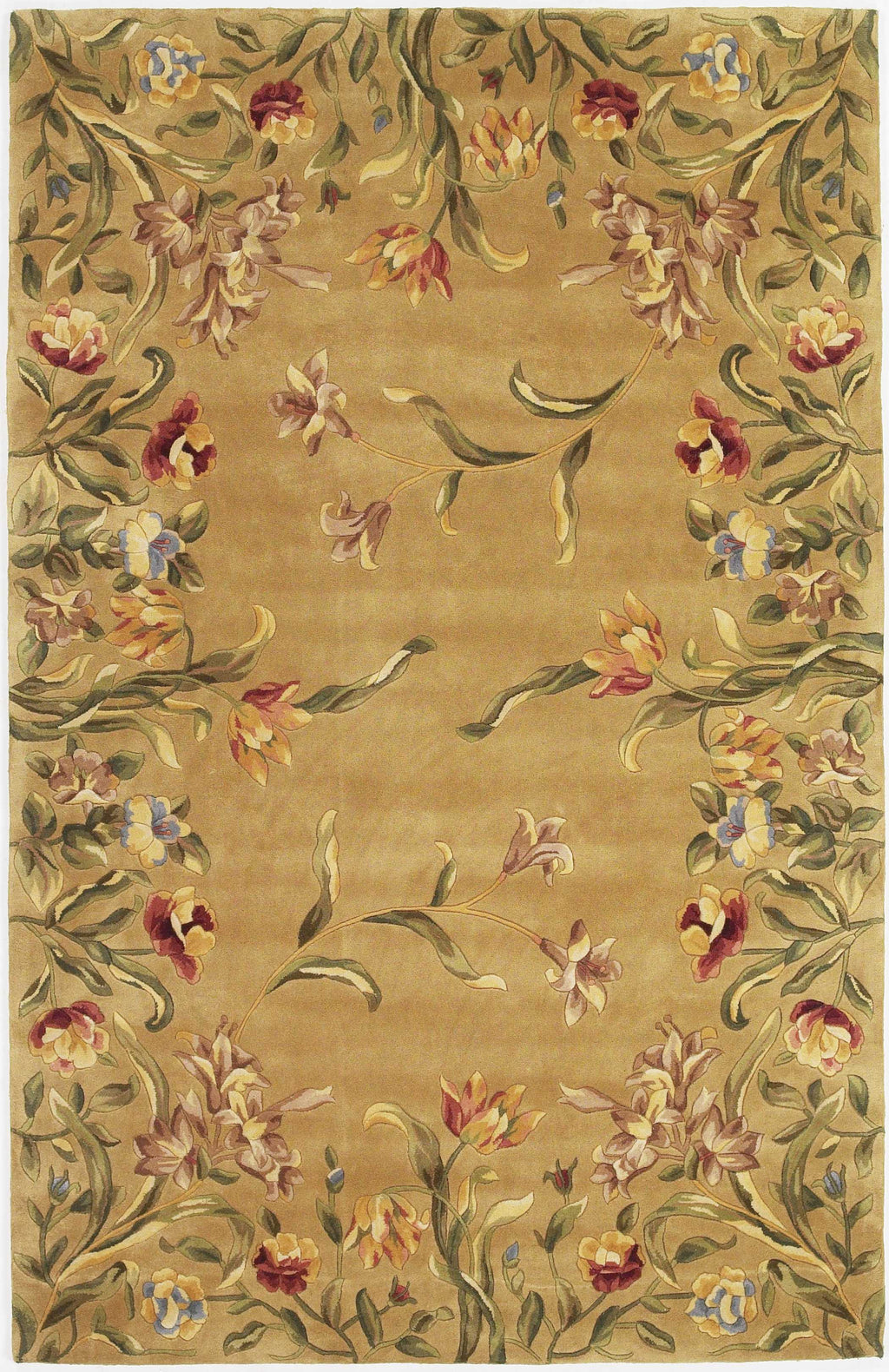 2'6" x 4'6" Wool Gold Area Rug