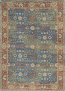 7'6" x 9'6" Jute Blue-Red Area Rug