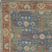 7'6" x 9'6" Jute Blue-Red Area Rug