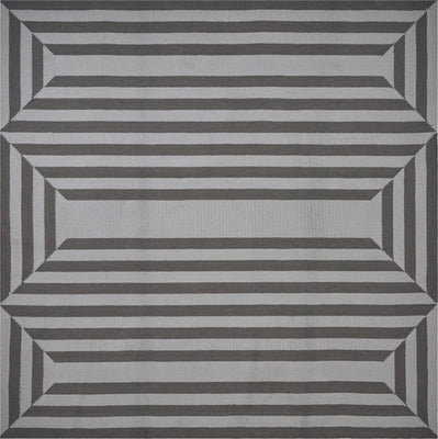 7' Square UV-treated Polypropelene Charcoal Area Rug