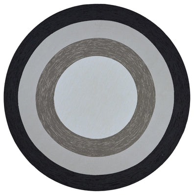 7' Round UV-treated Polypropelene Charcoal Area Rug