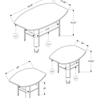 55.25" Dark Taupe Particle Board And Laminate Three Pieces Table Set