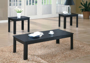 52.25" Black Particle Board, Laminate, and MDF Three Pieces Table Set