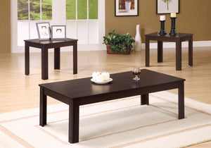 52.25" Cappuccino Particle Board, Laminate, and MDF Three Pieces Table Set