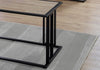 67" Dark Taupe Mdf And Black Metal Three Pieces Table Set