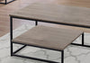 62" Dark Taupe Mdf And Black Metal Three Pieces Table Set