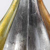 10" X 10" X 18" Copper Gold Pewter Ceramic Foiled & Lacquered Ridged Teardrop Vase