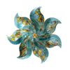 17" X 2" X 17" Turquoise Copper Bronze Metal Small Flower Wall Décor