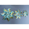 17" X 2" X 17" Turquoise Copper Bronze Metal Small Flower Wall Décor