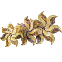29" X 2" X 29" Gold Copper Brown Metal Large Flower Wall Décor