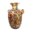 12" X 10" X 16" Brown Orange Red Green Ceramic Foiled & Lacquered Textured Amphora Vase