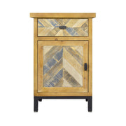 19" X 15" X 29" Elm with Gray Iron Wood MDF 1-Drawer, 1-Door Parquet Accent Cabinet