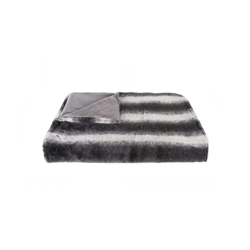 50" x 60" Irving Charcoal-White Fur - Throw