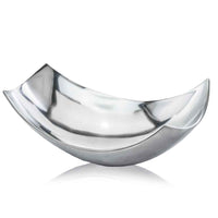 9.75"x 17.25"x 5.5" Buffed Cucha Large Scoop Bowl-Silver