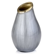 6"x 6"x 10" Gray-Gold Sedoso Round Vase