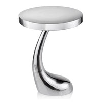 Buffed Aluminum Curve Side End Table