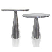21.5"x 21.5"x 24" Rough Silver Cono LG Side Table - Polished