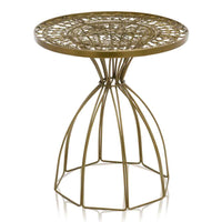 18"x 18"x 21" Atq Brass Alambre Wire Work Side Table