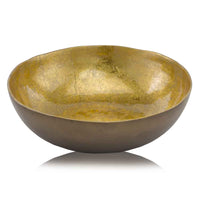 17"x 17"x 4.5" Gold & Bronze Metalico Large Round Bowl