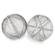 4"x 4"x 4" Bola Parrilla Silver Sphere Set of 2
