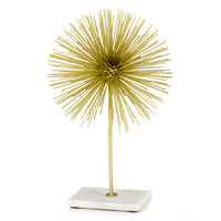 10"x 10"x 16" Gold-White Erizo Spiked Large Sphere on Base