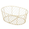 10"x 14"x 5.5" Atq Brass Cesta Oval Wire Basket