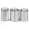 4"x 4"x 6" Silver Coffee Tea & Sugar Canisters - Set of 3