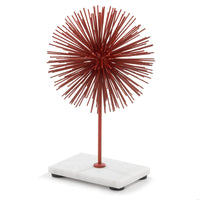 8"x 8"x 12" Red-White Erizo Spiked Medium Sphere on Base