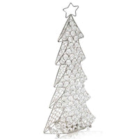 3.5" x 8" x 16" Silver Crystal Christmas Tree