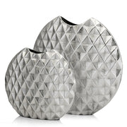 2.5"x 14"x 13" Rough Silver Diamante Medium Harlequin Vase