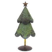 4.5"x 6.5"x 16" Green-Bronze-Yellow Arbol Reclaimed Iron Christmas Tree