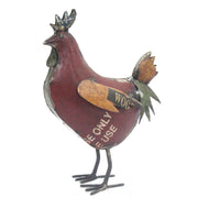 4.5"x 7.5"x 10.5" Red-Yellow-Green Gallo Reclaimed Iron Rooster